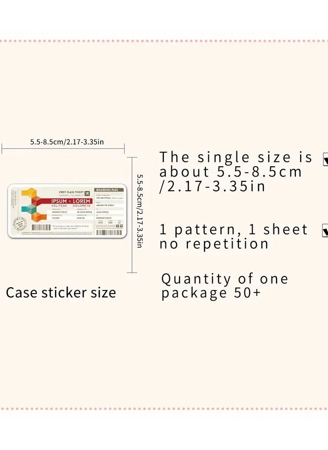 Goolsky 52Pcs Airline Ticket Stickers, Waterproof Stickers Decals For Car, Motorcycle, Laptop, Luggage, Water Bottle, Skateboard Decor Accessories  - Image 3