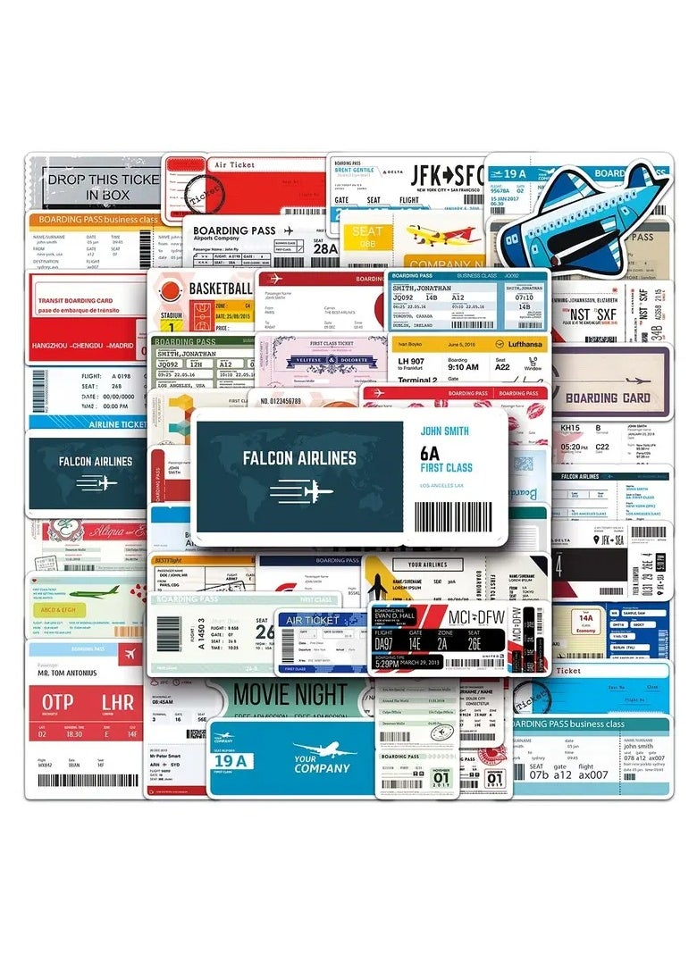 Goolsky 52Pcs Airline Ticket Stickers, Waterproof Stickers Decals For Car, Motorcycle, Laptop, Luggage, Water Bottle, Skateboard Decor Accessories  - Image 5