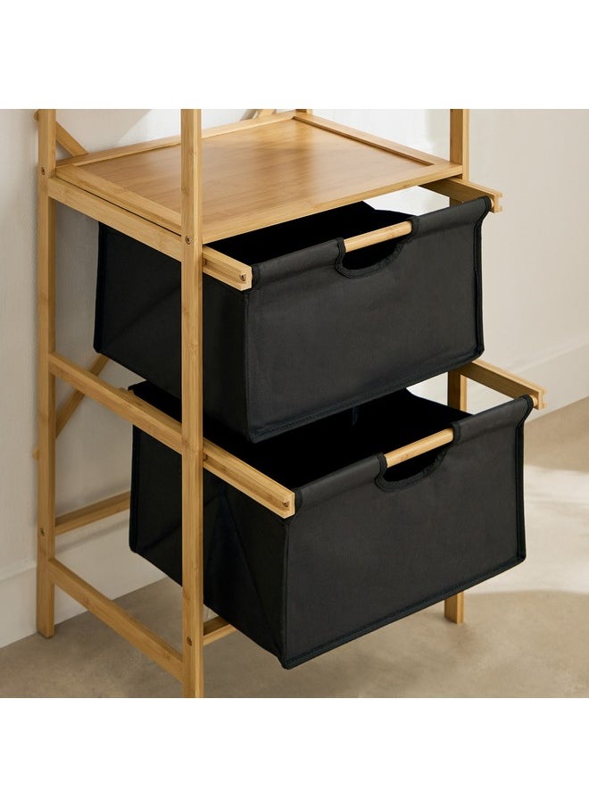 Home Box Oxford 2-Tier Storage Basket with Bamboo Shelf 43 x 96 x 33 cm  - Image 3