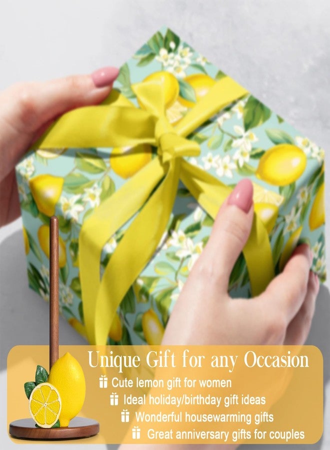 YLOVAN Lemon Paper Towel Holder - Lemon Kitchen Decor and Accessories Yellow Kitchen Decorations Gifts for Women Cute Paper Towels Holder Stand Decorative Country Farmhouse Vintage Countertop Rustic Italian - Image 4