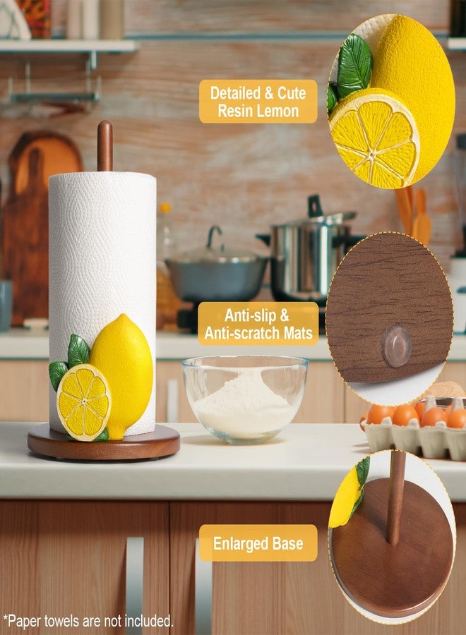 YLOVAN Lemon Paper Towel Holder - Lemon Kitchen Decor and Accessories Yellow Kitchen Decorations Gifts for Women Cute Paper Towels Holder Stand Decorative Country Farmhouse Vintage Countertop Rustic Italian - Image 3