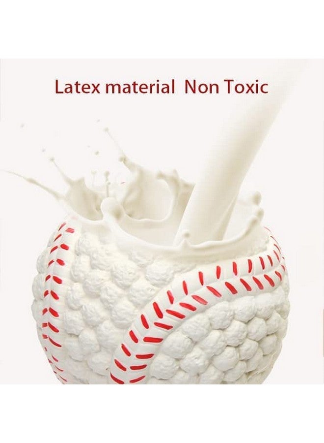 كرة الرجبي والبيسبول للكلاب من المطاط الطبيعي غير السام - ناعمة ومرنة ومتينة لجميع سلالات الكلاب والجراء - مجموعة من قطعتين - Image 3