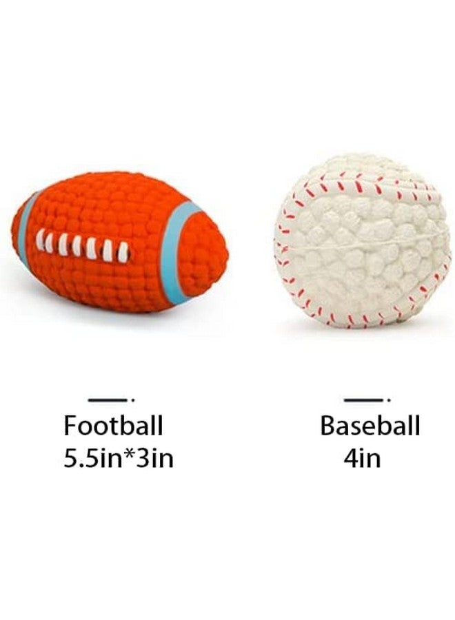 كرة الرجبي والبيسبول للكلاب من المطاط الطبيعي غير السام - ناعمة ومرنة ومتينة لجميع سلالات الكلاب والجراء - مجموعة من قطعتين - Image 2