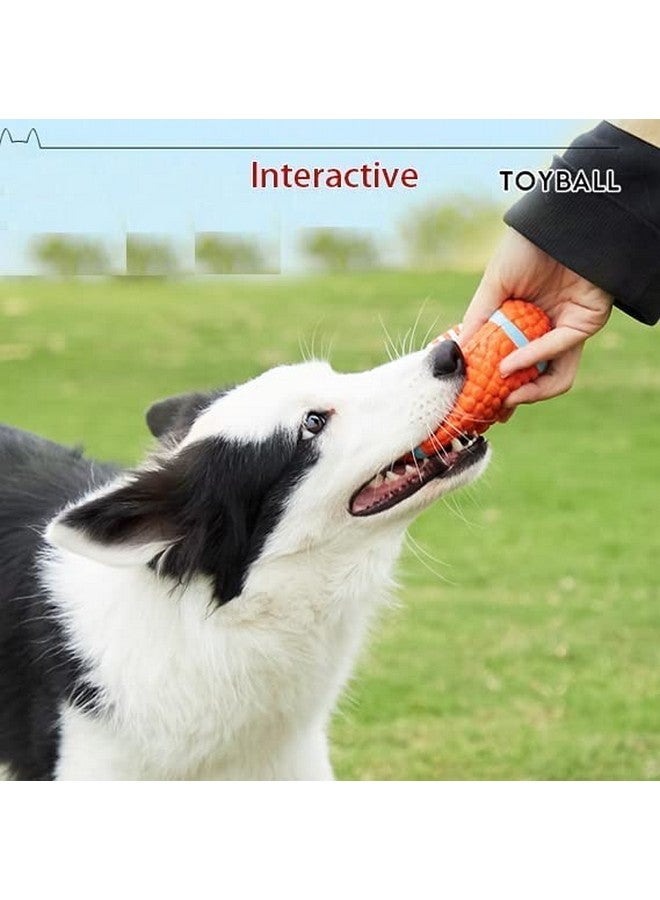 كرة الرجبي والبيسبول للكلاب من المطاط الطبيعي غير السام - ناعمة ومرنة ومتينة لجميع سلالات الكلاب والجراء - مجموعة من قطعتين - Image 4