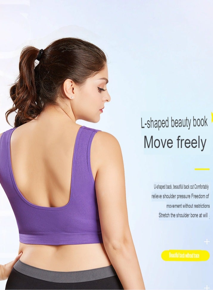 AROAQ Women Sports Bra, Fitness Sports Yoga Bra with Removable Padding,  Double-layer Seamless  Sports Bra without Rims, Comfortable Soft Bra for Workouts Running Yoga Trainings, (Size XXL, Rose Red)  - Image 3