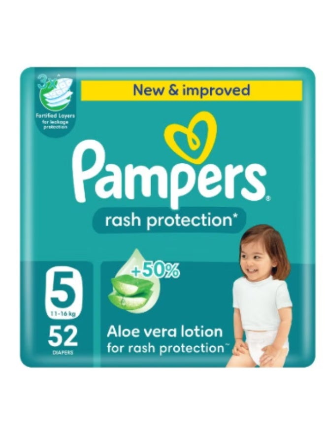 Aloe Vera Taped Diapers Size 5 Mega Pack 52 Count
