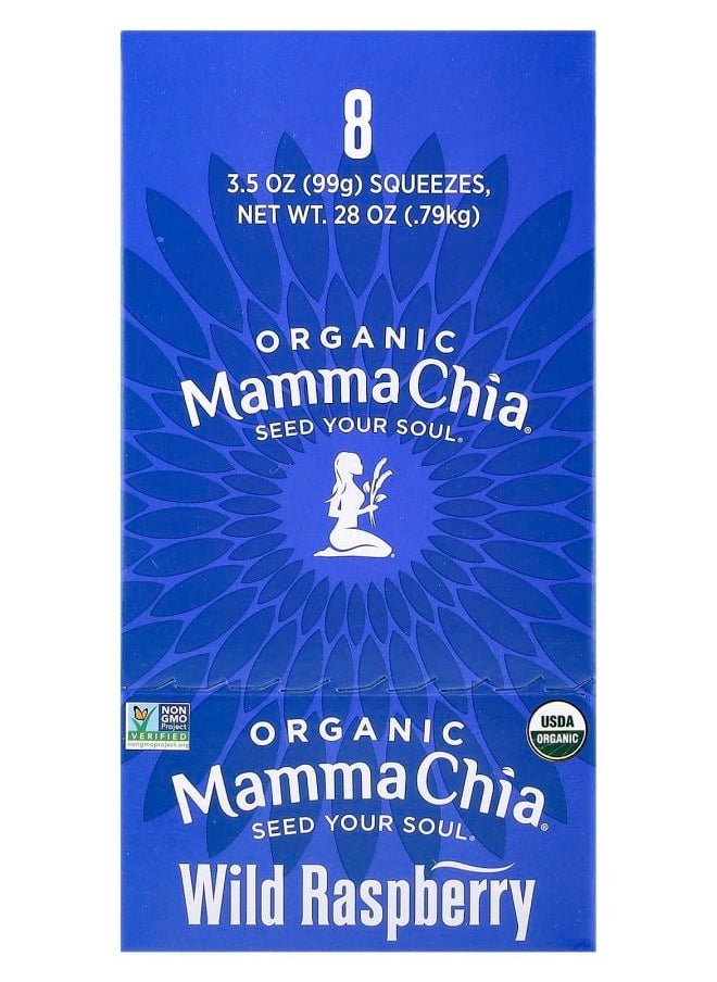 Mamma Chia Organic Chia Squeeze® Vitality Snack Wild Raspberry 8 Squeezes 3.5 oz  (99 g) Each 