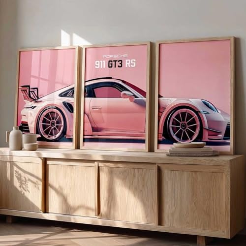 kotart Big Sports Cars Framed Posters Gift Items for Boys Room Wall Decoration Bedroom Living Room Office Studio Décor | Car Poster Frame for Wall Décor Set Of 3 Size (13 X 17 inch) - Image 1