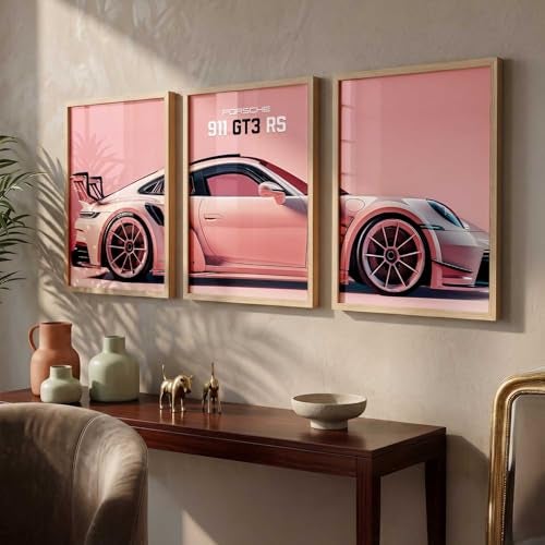 kotart Big Sports Cars Framed Posters Gift Items for Boys Room Wall Decoration Bedroom Living Room Office Studio Décor | Car Poster Frame for Wall Décor Set Of 3 Size (13 X 17 inch) - Image 5