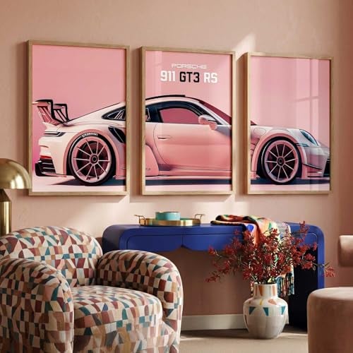 kotart Big Sports Cars Framed Posters Gift Items for Boys Room Wall Decoration Bedroom Living Room Office Studio Décor | Car Poster Frame for Wall Décor Set Of 3 Size (13 X 17 inch) - Image 3