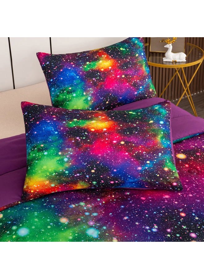 Tailor Shop Galaxy Comforter Set Colorful Outer Space Rainbow Bedding Set Twin for Girls Boys Kids Bedroom Decoration - Includes 1 Comforter 1 Pillowcase…… - Image 4