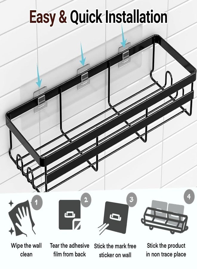 SNAPTRON 6 in 1 Self Adhesive Shelf Organizer/Bathroom Metal Racks and Shelves for Wall/Soap Holder & Tooth Brush Holder/Wall Stand for Bathroom Without Drill/Bathroom Accessories - Image 4