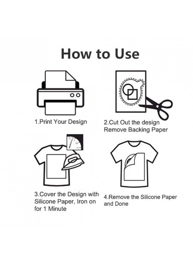 HUTU Printable Heat Transfer Vinyl Paper Inkjet Printer Iron on HTV for Dark Fabrics or T-shirts, A4 Size Pack of 10 - Image 4
