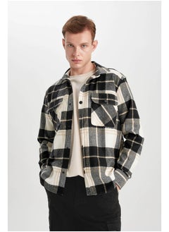 Man Relax Fit Woven Long Sleeve Shirt