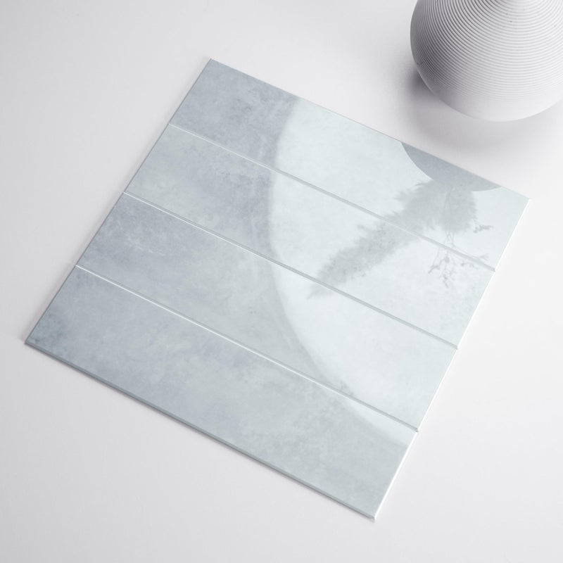 COLAMO Luxury 22PCS Grey Peel and Stick Backsplash Tile Glossy Tiles Stick On Backsplash for Kitchen Self Adhesive Brick Tiles for Bedroom Bathroom Fireplace Accent Wall
