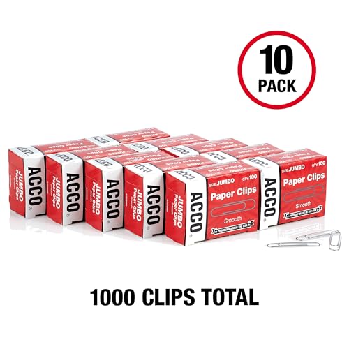 ACCO Brands ACCO Paper Clips, Jumbo, Smooth, Economy, 10 Boxes, 100/Box (72580) - Image 5