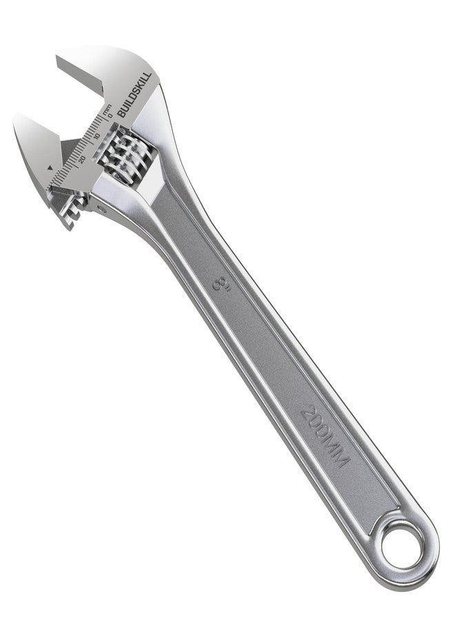 BUILDSKILL 8" 200mm Adjustable wrench | Chrome Vanadium Steel | Professional & Home Use | Single sided | Rust resistant plumbing tools | Adjustable spanner with lasered scale (6 months warranty) - Image 1