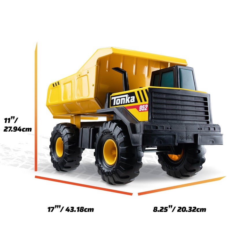 Tonka Steel Classics Mighty Dump Truck - Made with Steel & Sturdy Plastic, Yellow Toy Construction Truck, Boys and Girls, Kids, Toddlers, Ages 3+ - Image 5