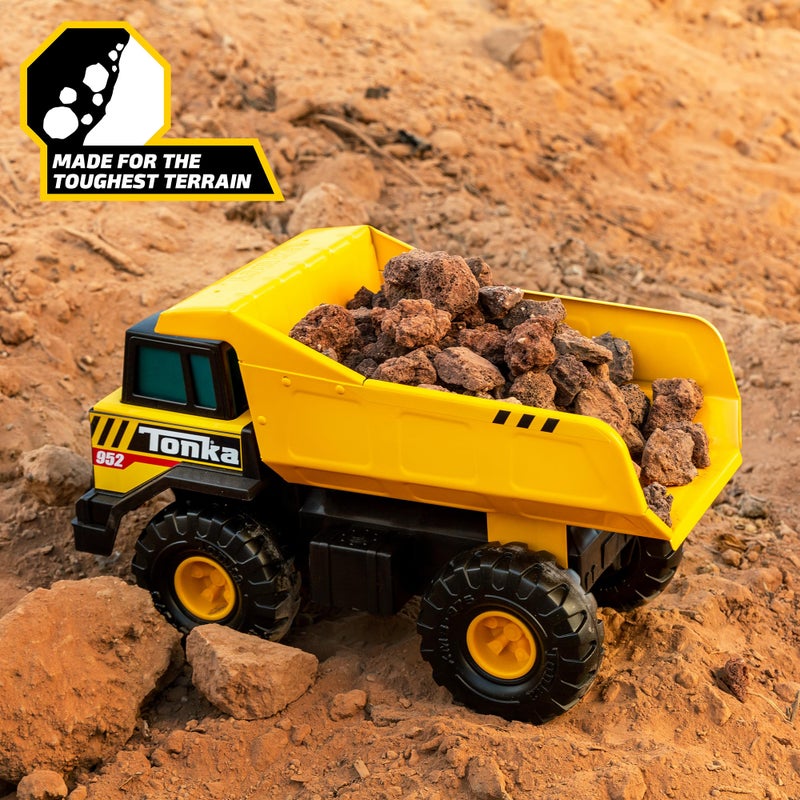 Tonka Steel Classics Mighty Dump Truck - Made with Steel & Sturdy Plastic, Yellow Toy Construction Truck, Boys and Girls, Kids, Toddlers, Ages 3+ - Image 4
