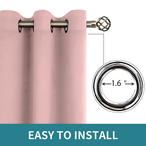 BGment Baby Pink Curtains for Girls Room - Nursery Room Darkening Thermal Insulated Grommet Top Elegant Modern Window Treatment, 2 Panels, 42 x 63 Inch - Image 5