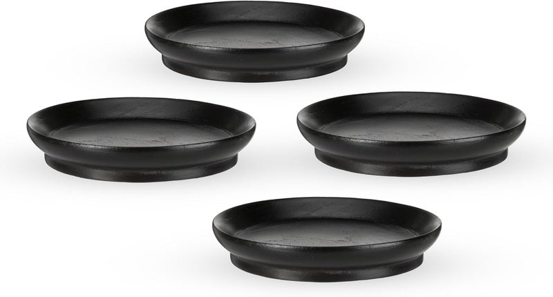 Twine Wooden Farmhouse Wine Glass Topper Appetizer Plates Drink Cup Covers Rustic Wine Glass Covers Wine Accessories Set of 4 Mahogany - Image 4