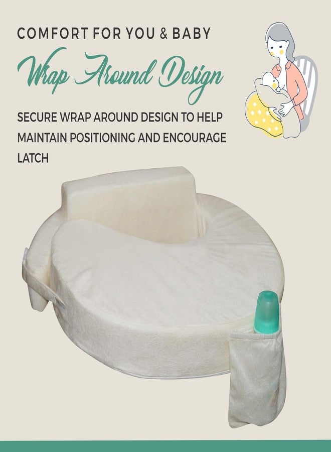 Gordon Nursing Pillow for Breastfeeding, Nursing and Posture Support with Pocket and Removable Slipcover Made in Eco Friendly Soft Fabric (White) - Image 2