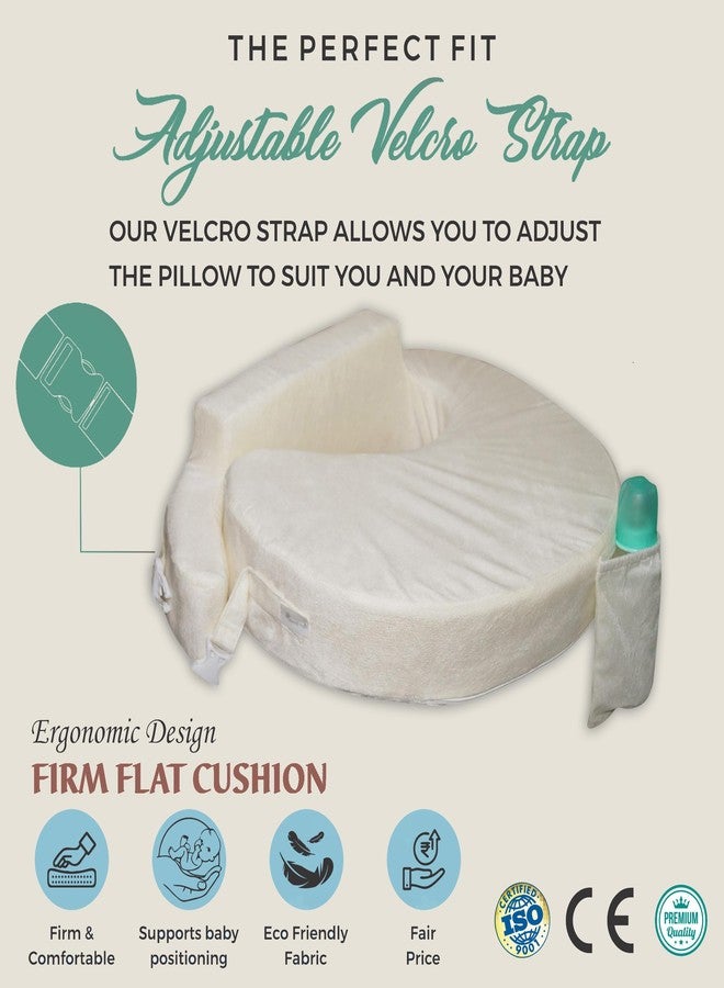 Gordon Nursing Pillow for Breastfeeding, Nursing and Posture Support with Pocket and Removable Slipcover Made in Eco Friendly Soft Fabric (White) - Image 5