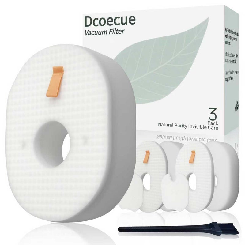 Dcoecue 3Pack Dcoecue Replacement Vacuum Filters for Shark Rocket HV300, HV301, HV302, HV303, HV305, HV307QB, HV308Q, HV310, UV450, Part XFFV300, Includes 3 Foam, 3 Felt, and 3 Post-Filters - Image 1