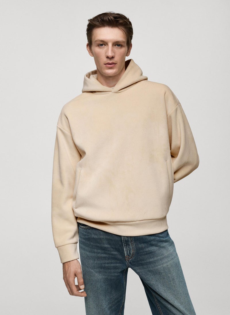 Mango Man Corduroy Hooded Sweatshirt  - Image 1