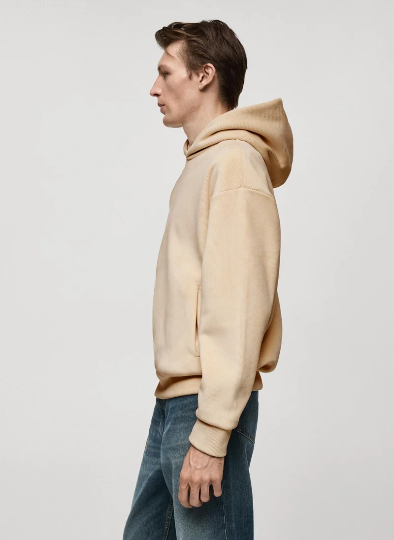 Mango Man Corduroy Hooded Sweatshirt