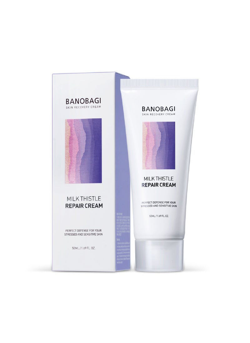 Banobagi Milk Thistle Repair Cream  Korean Skin Care Face Moisturizer Face Cream for Women & Men Korean Moisturizer Barrier Repair Cream Centella Asiatica & 50% Burdock Root Extract 50ml  - Image 1