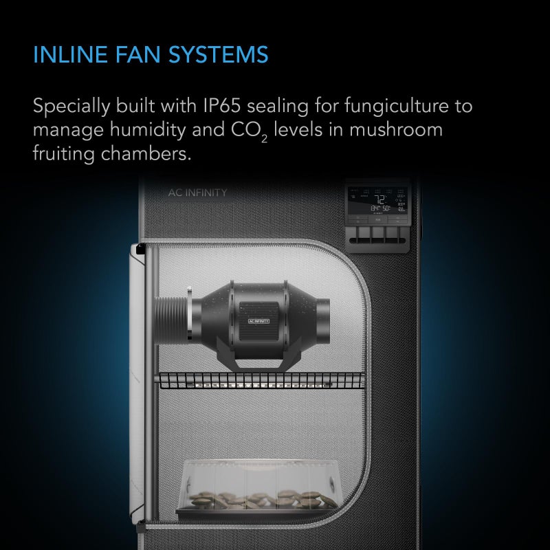 AC Infinity CLOUDLINE H4, Quiet 4â€ Inline Duct Fan with Speed Controller, Humidity Proof IP65-Rated Ventilation Exhaust Fan in Grow Tents, Mushroom Fruiting Chambers for Propagation and Fungiculture - Image 2
