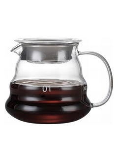 V60 Specialty Coffee Glass Server, 360 ml | Transparent 01 Coffee Server with Wavy Design and High-Seal Lid for Heat Retention, Perfect for Brewing and Serving Coffee
