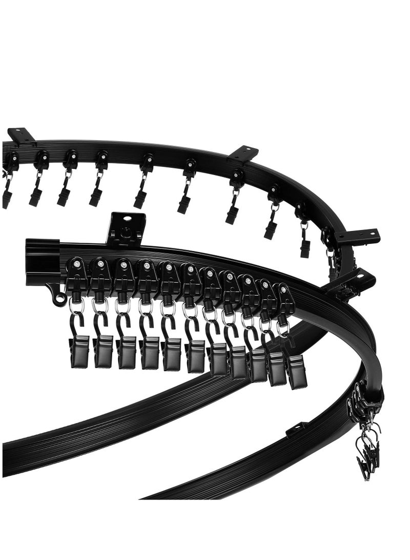 Captaintech Curved Ceiling Curtain Track Bendable Moun, Room Divider Curtain Track, Flexible Bendable Ceiling Curtain Rails, for Curtain Rail Bunk Bed Bay Window Room Divider (Black,5 m/ 16.4 ft) - Image 1
