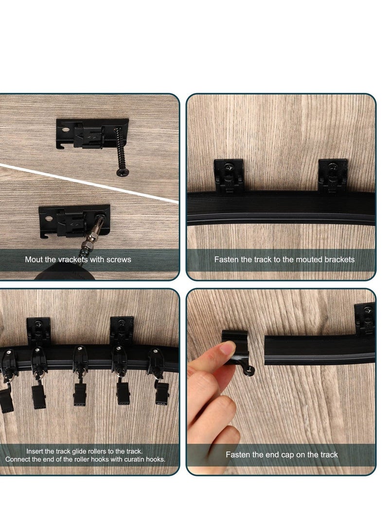 Captaintech Curved Ceiling Curtain Track Bendable Moun, Room Divider Curtain Track, Flexible Bendable Ceiling Curtain Rails, for Curtain Rail Bunk Bed Bay Window Room Divider (Black,5 m/ 16.4 ft) - Image 5