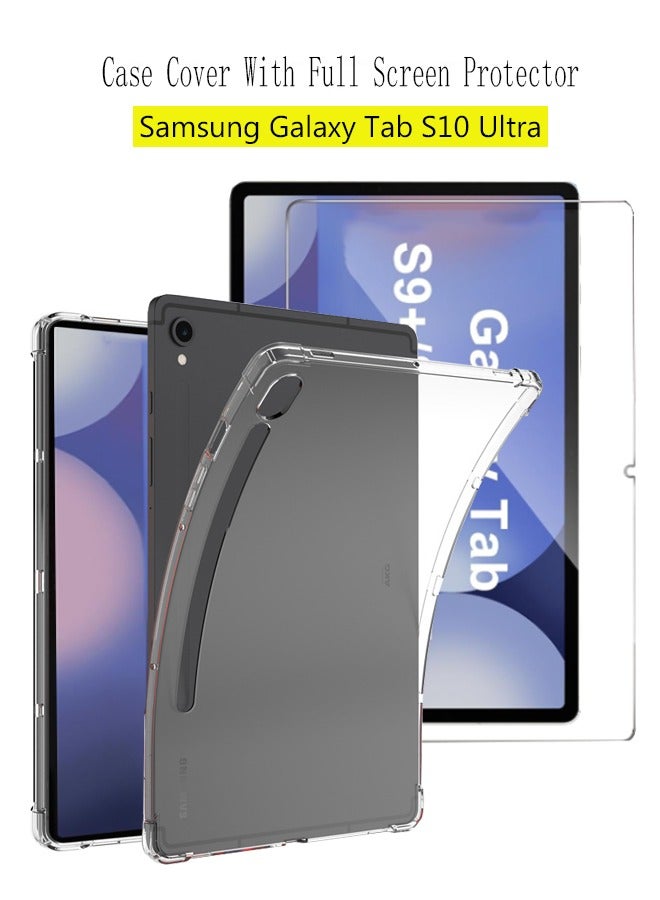 2 في 1 Samsung Galaxy Tab S10 Ultra / S9 Ultra / S8 Ultra حزمة الحماية - حالة مقاومة للصدمات واضحة جدا وحماية الشاشة من الحافة إلى الحافة ، حماية 360 درجة ، غطاء خلفي وحماية الشاشة لسامسونج Galaxy Tab S10 Ultra / S9 Ultra / S8 Ultra - Image 1