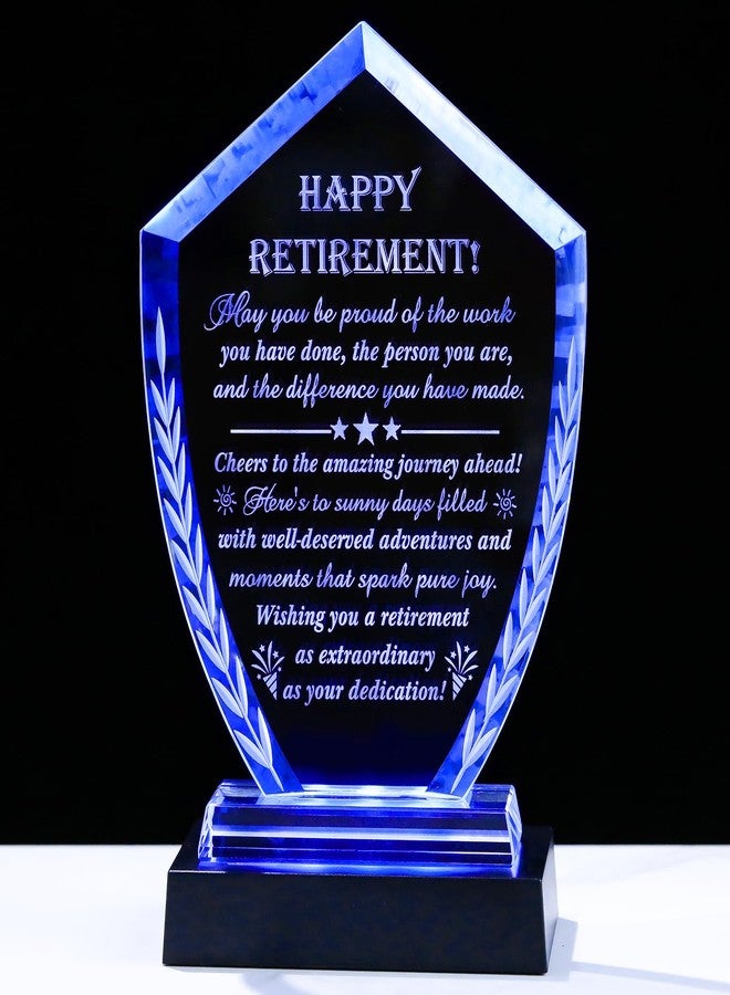 Movdyka Retirement Gifts for Men Women - Crystal Plaque Keepsakes with Light Base - Best 2025 Retirment Gift for Woman Male Boss Coworker Leader Teacher Retired Present Doctor Nurse Retiring Decor - Image 1