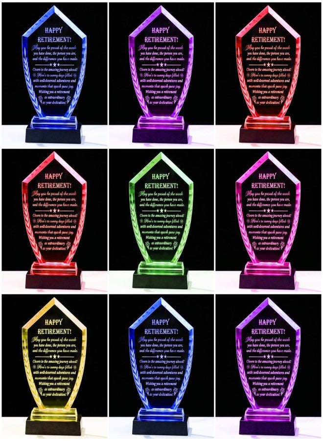 Movdyka Retirement Gifts for Men Women - Crystal Plaque Keepsakes with Light Base - Best 2025 Retirment Gift for Woman Male Boss Coworker Leader Teacher Retired Present Doctor Nurse Retiring Decor - Image 4