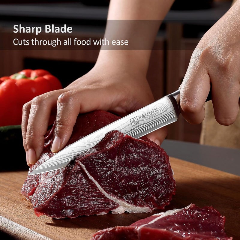 PAUDIN Chef's Knife Utility Knife Professional 13 cm Sharp Kitchen Knife Chef's Knife Made of Rustproof German Stainless Steel with Ergonomic Handle - Image 4