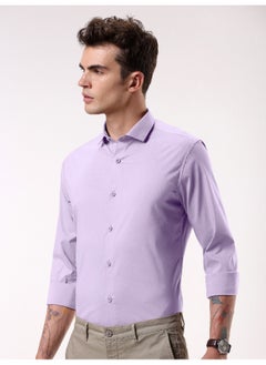 Beyoung BEYOUNG Lilac Plain Cotton Shirts  - Image 5