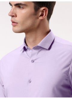 Beyoung BEYOUNG Lilac Plain Cotton Shirts  - Image 3