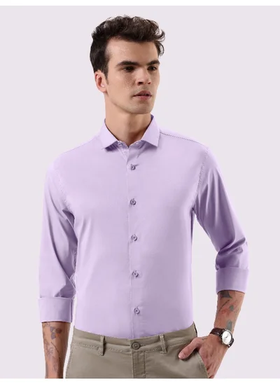 Beyoung BEYOUNG Lilac Plain Cotton Shirts
