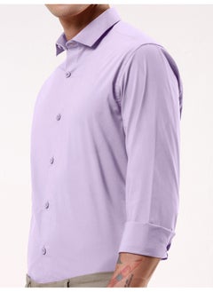 Beyoung BEYOUNG Lilac Plain Cotton Shirts  - Image 2