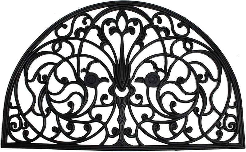 DII Rubber Doormats Collection All Weather, 24x36, Wrought Iron Half Round - Image 1