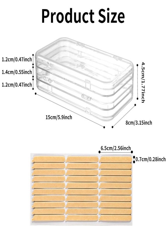 VIOCIWUO Tri-Fold Press On Nail Organizer Case, Press on Nail Storage Box Acrylic Nail Display Box Clear Nails Packaging Storage Case with Adhesive Strips for Fake Nail Home Travel Use - Image 2