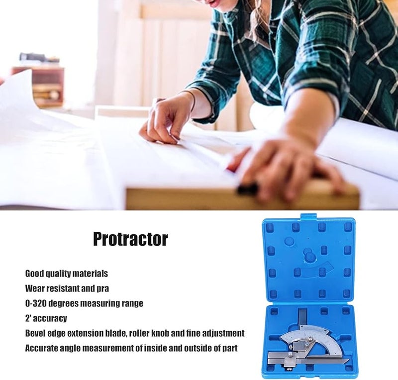 مقياس زوايا عالمي منقلة مائلة فولاذ عالي الكربون مقاوم للبلى مسطرة لأعمال النجارة - Image 3