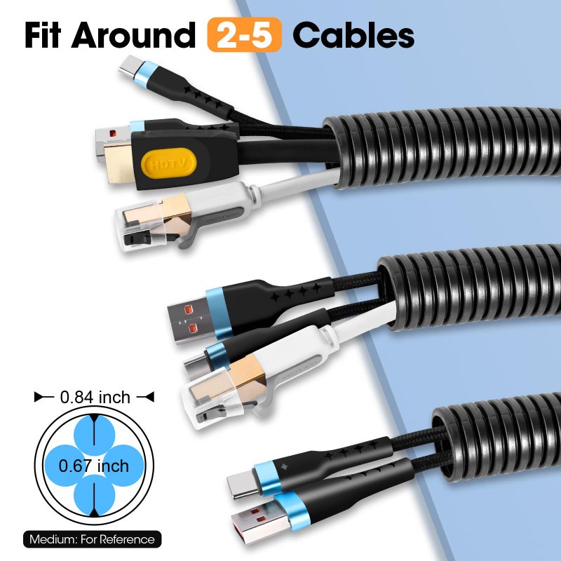 YesBes 60 FT Wire Loom 3/4 Inch, Split Wire Loom Tubing Wire Conduit, Wire Protector Tubing â€“ Black - Image 2