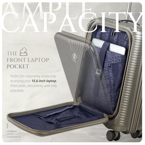 Verage Carry On Luggage with Spinner Wheels,20 Inch Lightweight PP Hardshell Suitcases,International carry on luggage 22x14x9 airline approved,Champagne,Carry-On with Laptop Compartment - Image 5