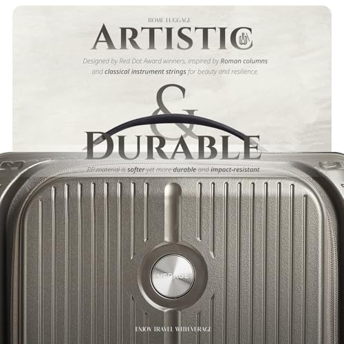 Verage Carry On Luggage with Spinner Wheels,20 Inch Lightweight PP Hardshell Suitcases,International carry on luggage 22x14x9 airline approved,Champagne,Carry-On with Laptop Compartment - Image 3