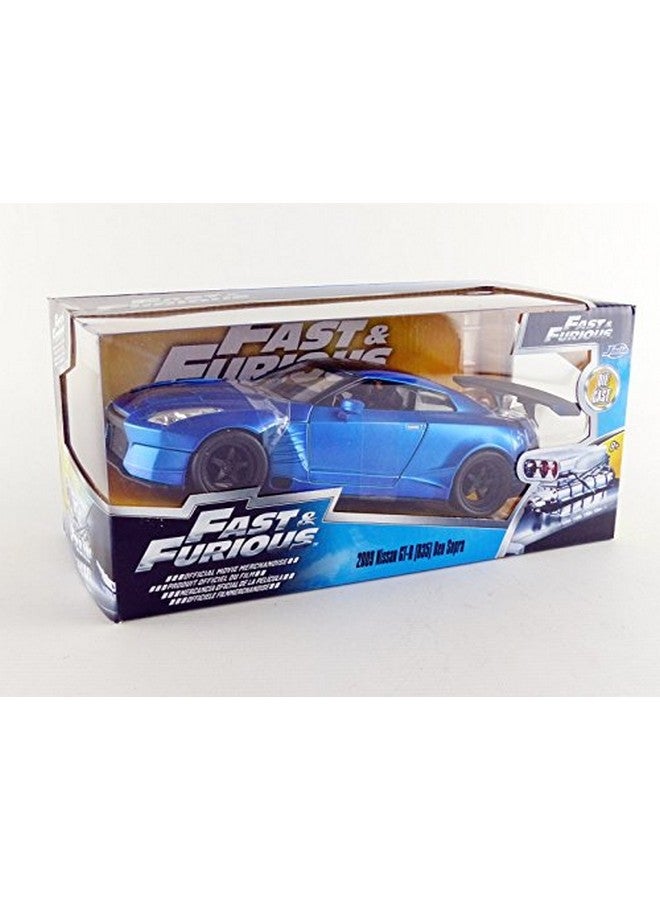 Jada Toys Fast & Furious 1:24 2009 Brian's Nissan GT-R R35 Ben Sopra Die-cast Car, Toys for Kids and Adults Blue - Image 5